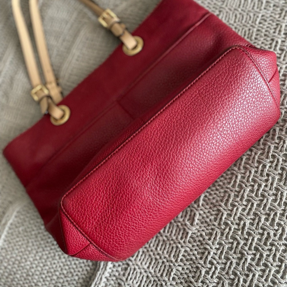 MK Bedford Top-Zip Leather Tote Burgundy - Picture 9 of 10